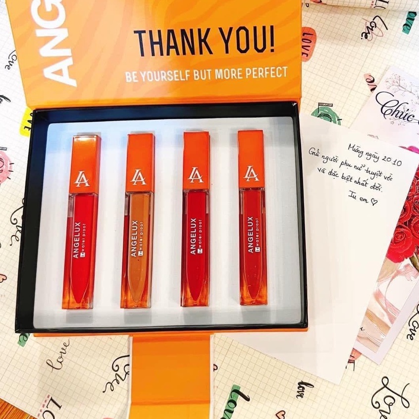 Set son siêu lì ANGELUX chính hãng, Combo son đủ màu hot trend lên màu chuẩn siêu xinh