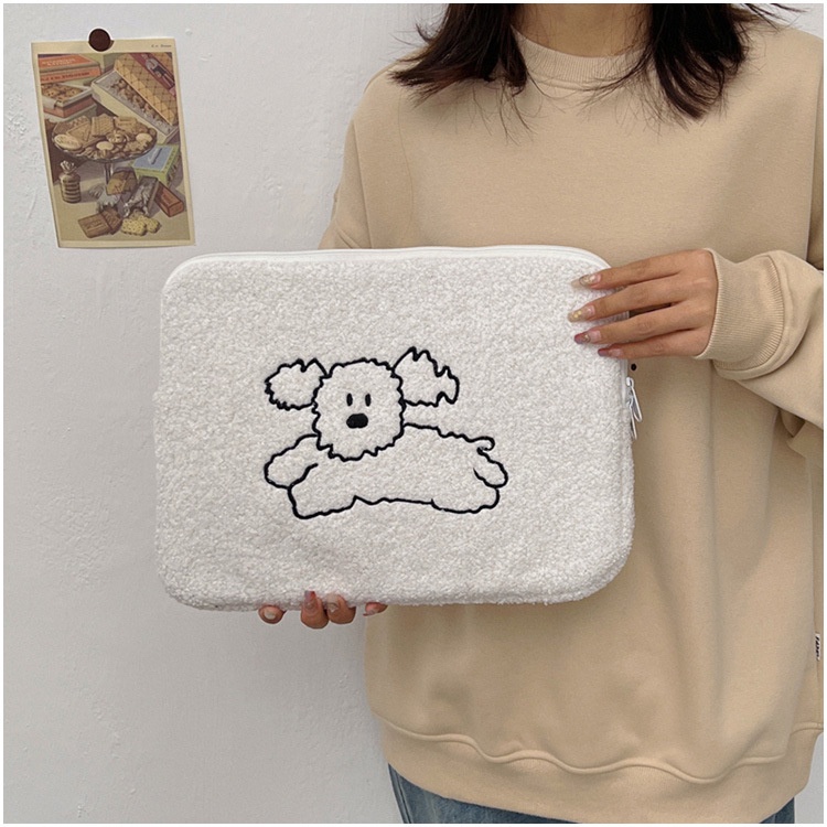 Túi Đựng Laptop Chống Sốc Thêu Họa Tiết Dễ Thương Phong Cách Hàn Quốc Cho 10 11 13 inches