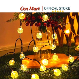 Đèn led bi bọt trang trí ngoài trời, chống nước, không nháy, dây led tròn nhỏ dài 9,6m, 36 bóng