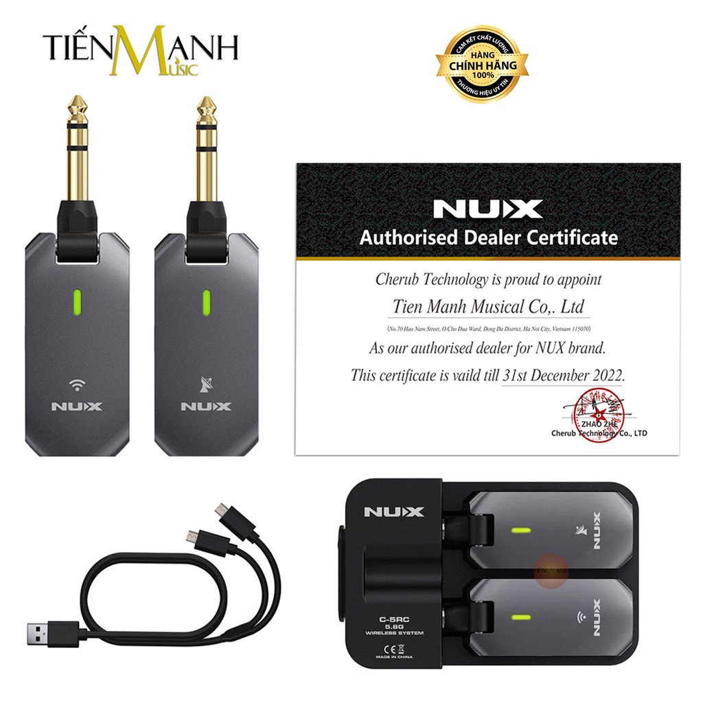 Bộ Thu Phát Tín Hiệu Không Dây Nux C-5RC 5.8GHz Wireless System - Dùng Cho Đàn Guitar và Nhạc Cụ C5RC Pin sạc C5 RC