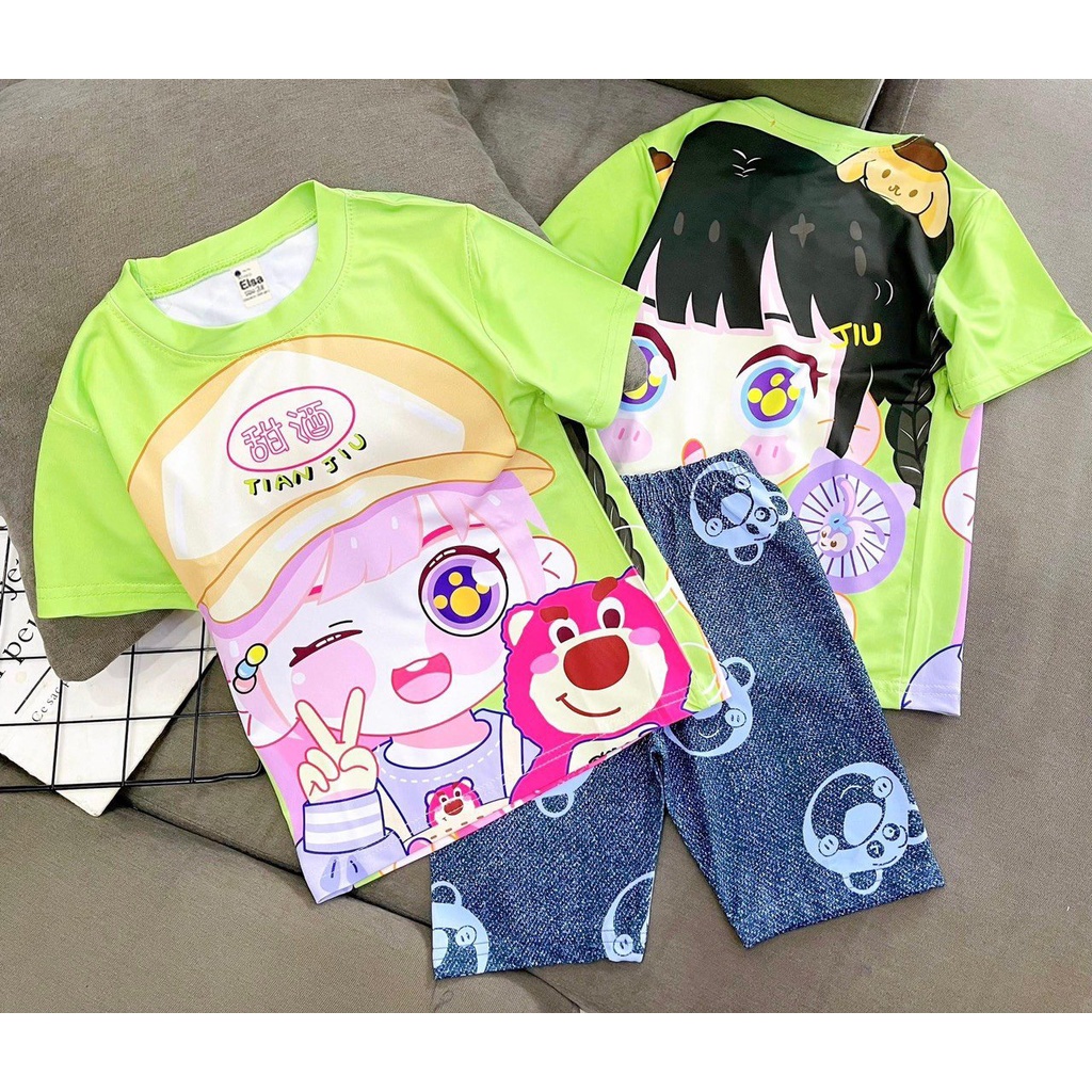 Bộ đồ Lửng Bé Gái in hình 3D (9-40Kg) chất liệu mềm mịn thoáng mát được các bé gái yêu thích Bán Chạy Nhất 2021###