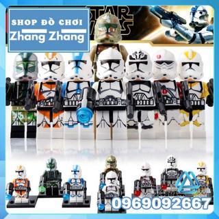 Đồ chơi Xếp hình Star Wars chiến tranh giữa các vì sao Clone Trooper và Clone Commander Minifigures Xinh X0162
