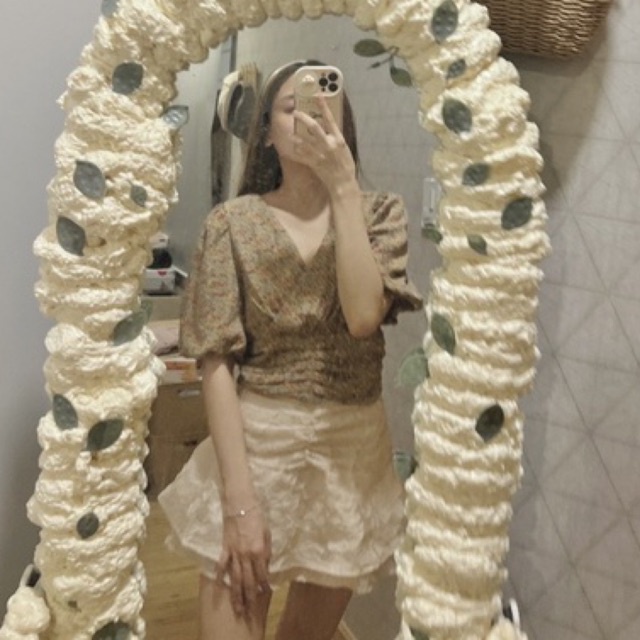 NEW SET còn tag ÁO HOA Váy hoa thêu Công Sở Nhật bản