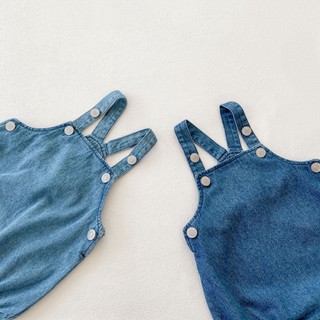 Jumpsuit Denim + Mũ Cho Bé