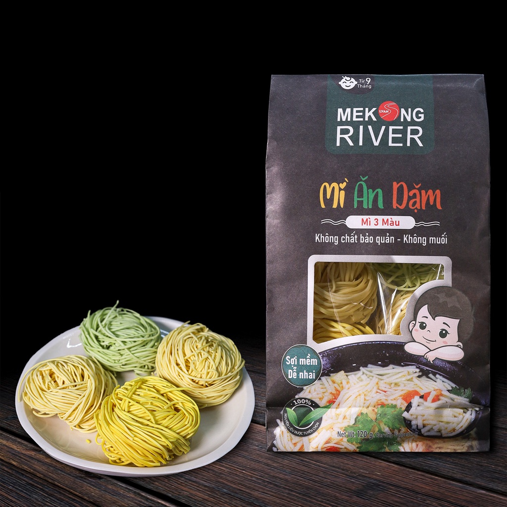Mì Ăn Dặm Mekong River cho bé từ 9 tháng tuổi nhiều vị, thành phần tự nhiên, tốt cho tiêu hóa trẻ em