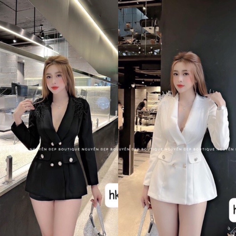 Áo vest lông vũ điệu đà 2 màu Xưởng May Đường Hoa