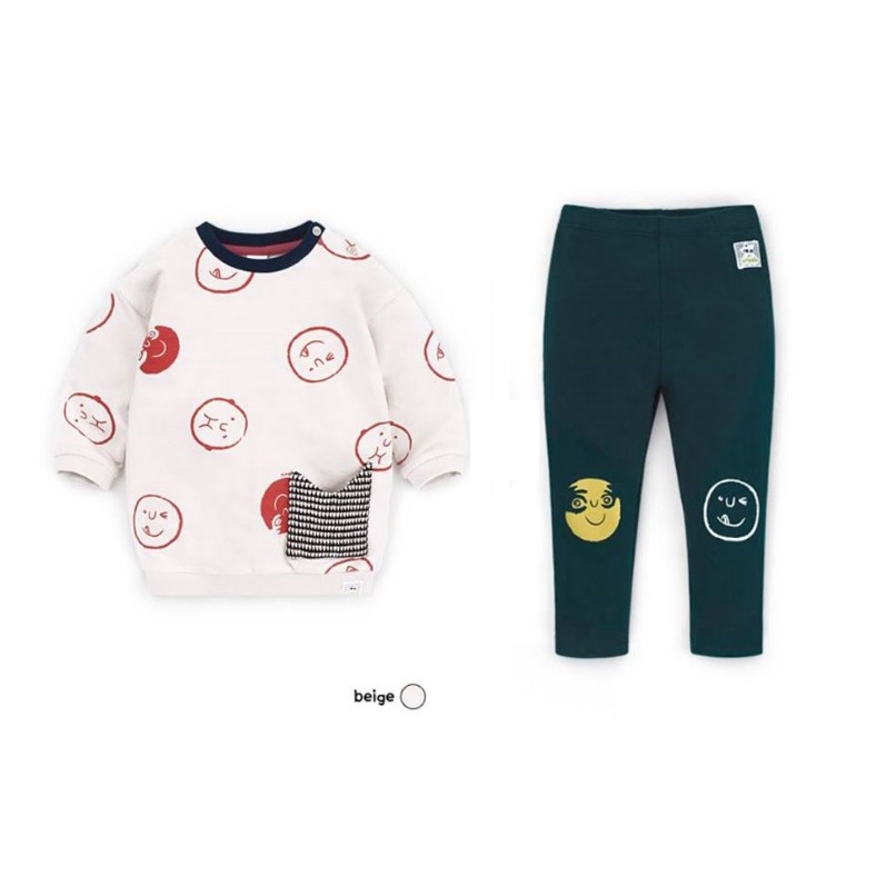 Bộ bé trai bé gái Pim-po-llo họa tiết mặt cảm xúc. HA0643