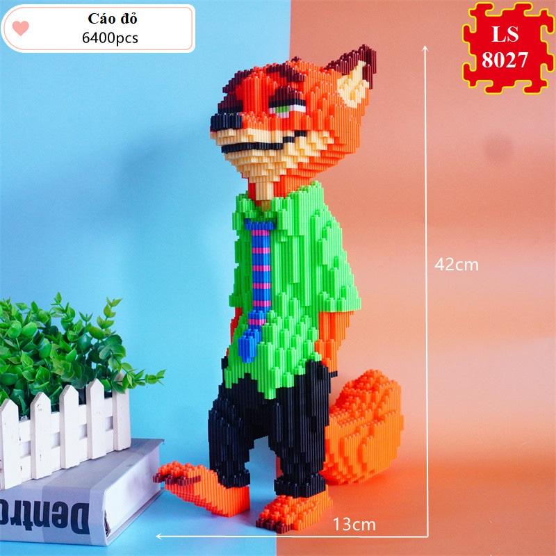 Đồ Chơi Lắp Ráp mô hình 3D Chú Thỏ Cảnh Sát, Cáo Dễ Thương Nhân Vật Zootopia Và Thỏ Judy Nick cho bé