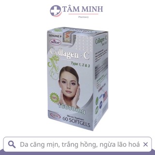 COLLAGEN +C TYPE 1, 2, 3 16000MG TRẺ HOÁ LÀN DA, GIẢM SẠM, NÁM, NGĂN NGỪA LÃO HOÁ, BÔI TRƠN SỤN KHỚP HỘP 60 VIÊN