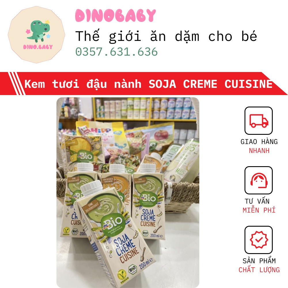 Kem tươi đậu nành SOJA CREME CUISINE và kem tươi yến mạch Hafer Creme Cuisine