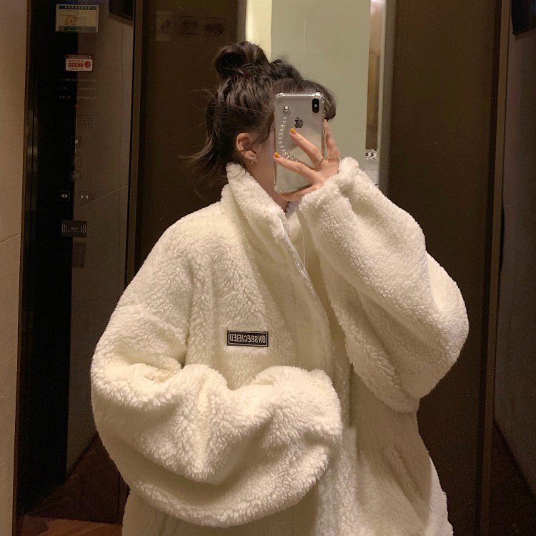 Áo Khoác vải lông cừu tay bồng OCA áo khoác jacket