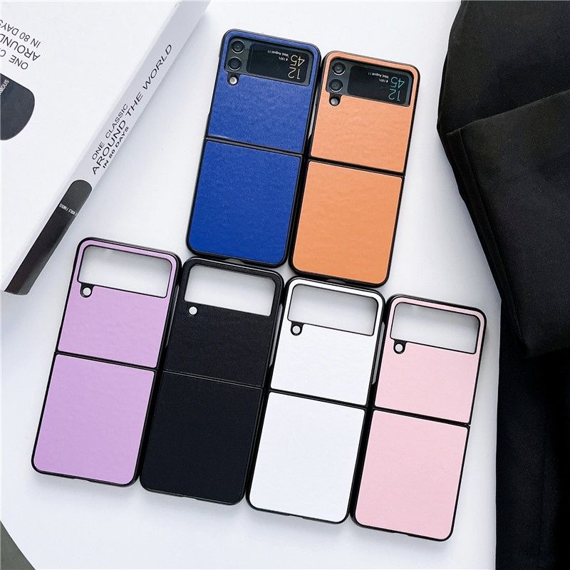 Nhiều màu - Ốp Samsung Z Flip 3 - ZFlip 4 - ZFlip3 - Flip4 5G pastel phủ da xinh xắn