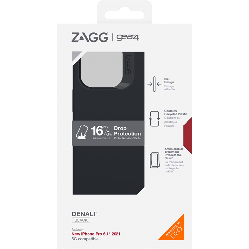 Ốp điện thoại Gear4 D3O Denali Snap 5m chất liệu chống sốc D3O® Bio. hỗ trợ sạc không dây cho iP 13 13 Pro 13 Pro Max