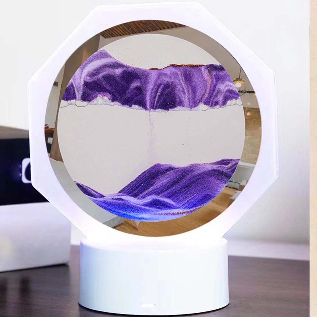 Đèn LED RGB Kiểu Cát Chuyển Động Với 7 Màu Đồng Hồ Cát 3D Độc Đáo Dùng Trang Trí Giáng Sinh