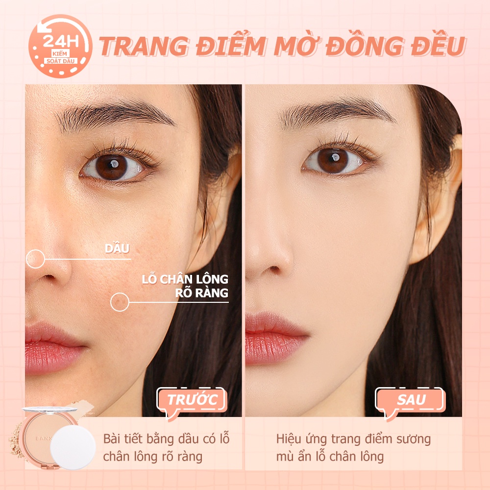 Phấn Trang Điểm BANXEER Hiệu Ứng Lì Che Lỗ Chân Lông 10g