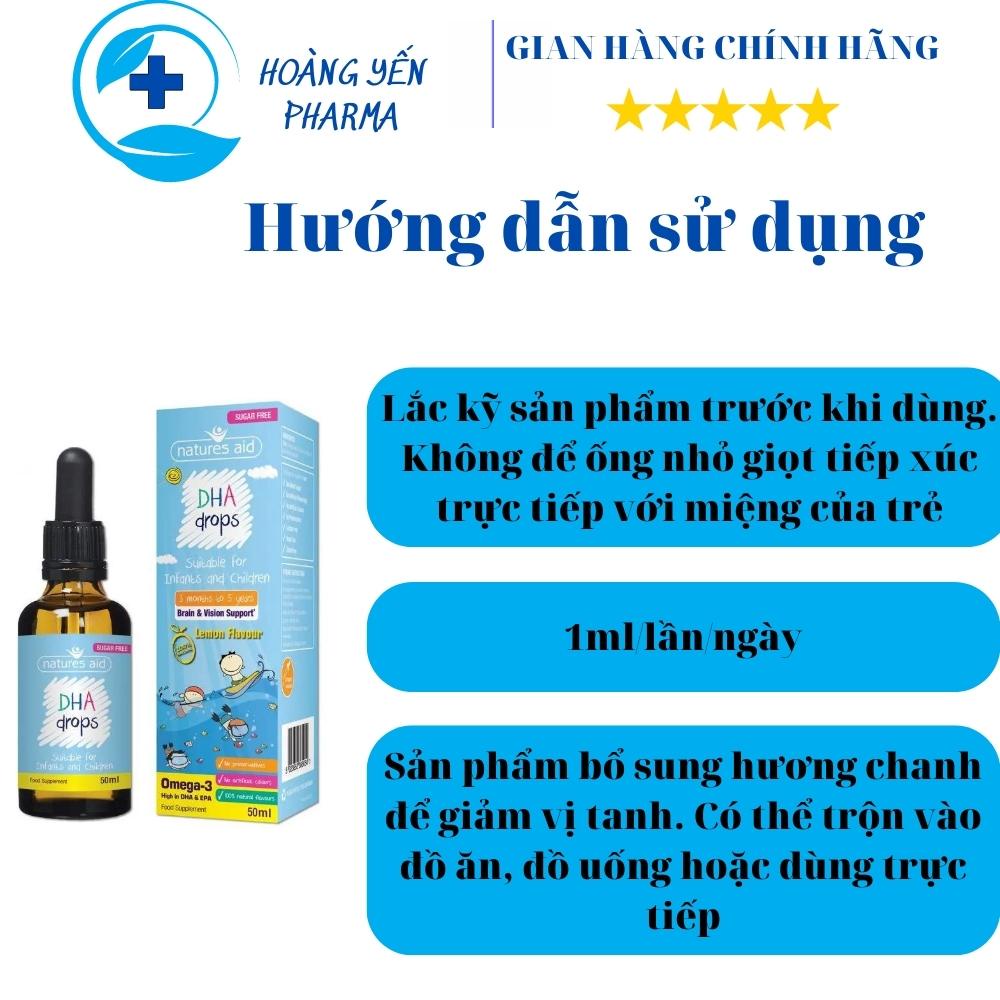 DHA  Natures Aid DHA Drops Anh 50ml dạng giọt chứa omega-3 giúp bé phát triển trí tuệ từ 3 tháng tuổi-Hoàng Yến Pharma #5