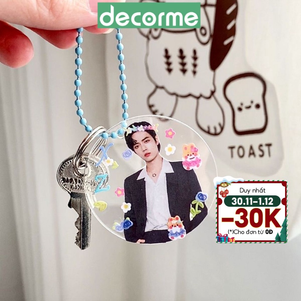 Móc khóa acrylic sáng tạo trong suốt DecorMe Móc treo trang trí tiện lợi có thể tự decor SML