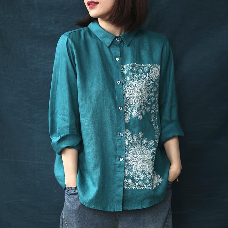 Áo Sơ Mi Vải Lanh Cotton Tay Dài Dáng Rộng 45% Thiết Kế Độc Đáo Thời Trang Cho Nữ