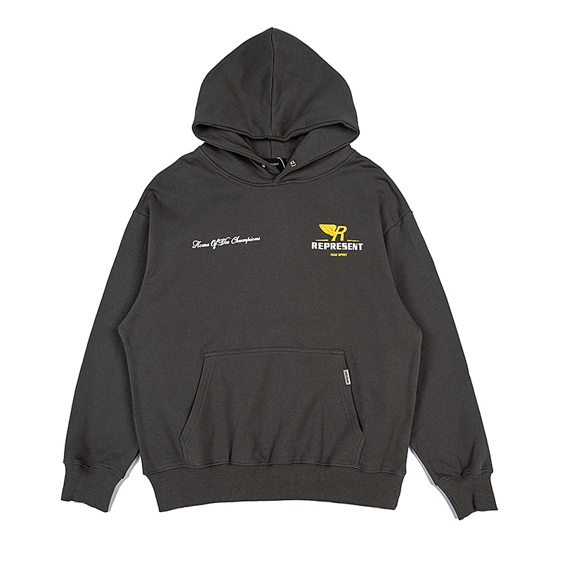 Rep Áo Hoodie Dáng Rộng In Biểu Tượng Đôi Cánh Nhỏ Thoải Mái Thời Trang Đường Phố