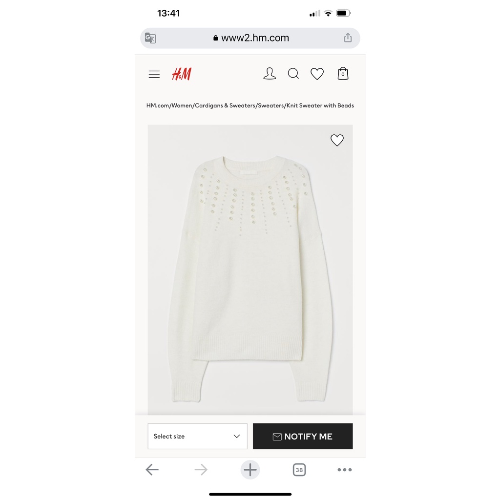 CÓ SẴN Áo len móc đính hạt HM