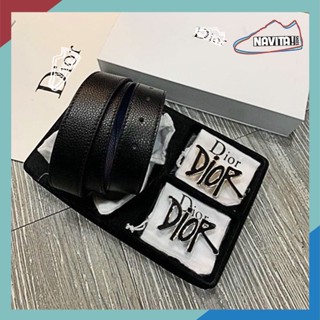 Thắt lưng da, dây lưng nam DIOR da thật, hai mặt khóa hàng super Fullbox thẻ bill túi vải túi giấy [BẢO HÀNH DA]