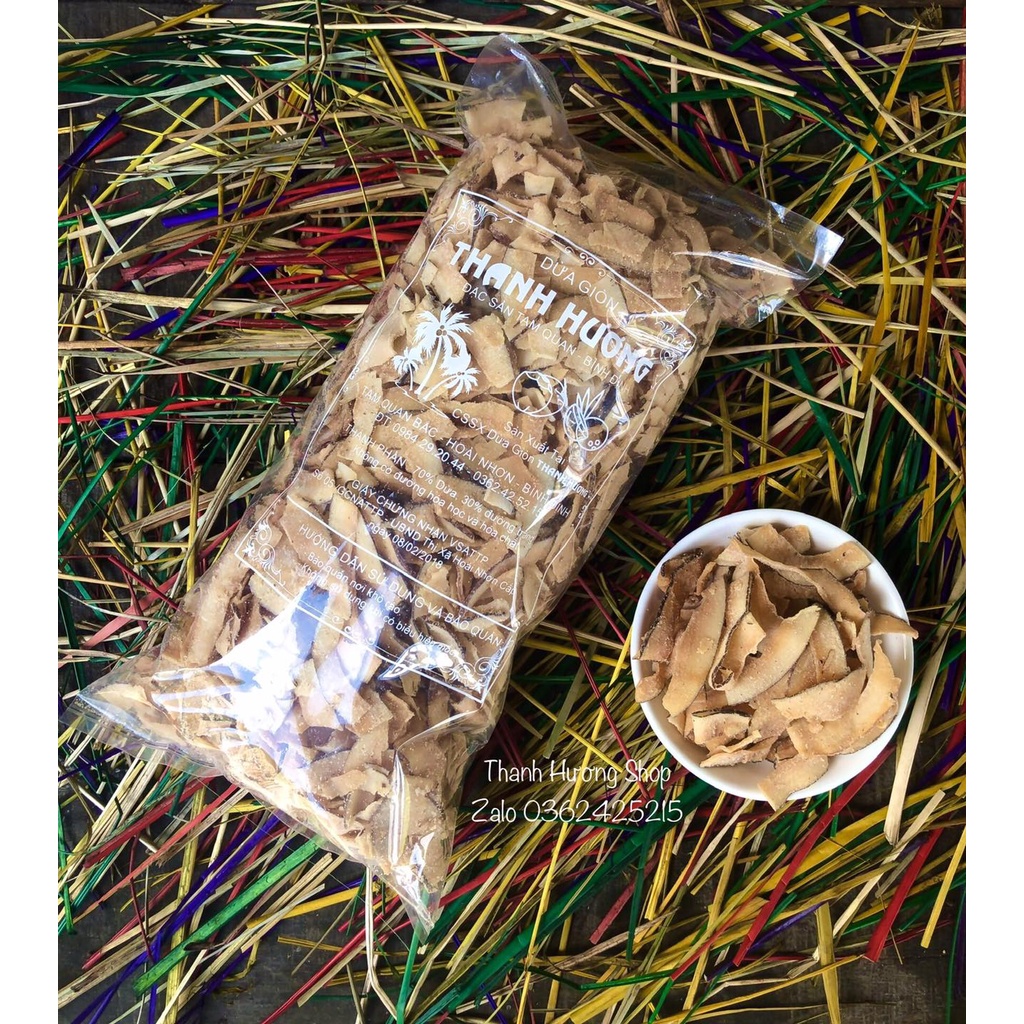 1KG DỪA SẤY GIÒN THANH HƯƠNG TAM QUAN - BÌNH ĐỊNH