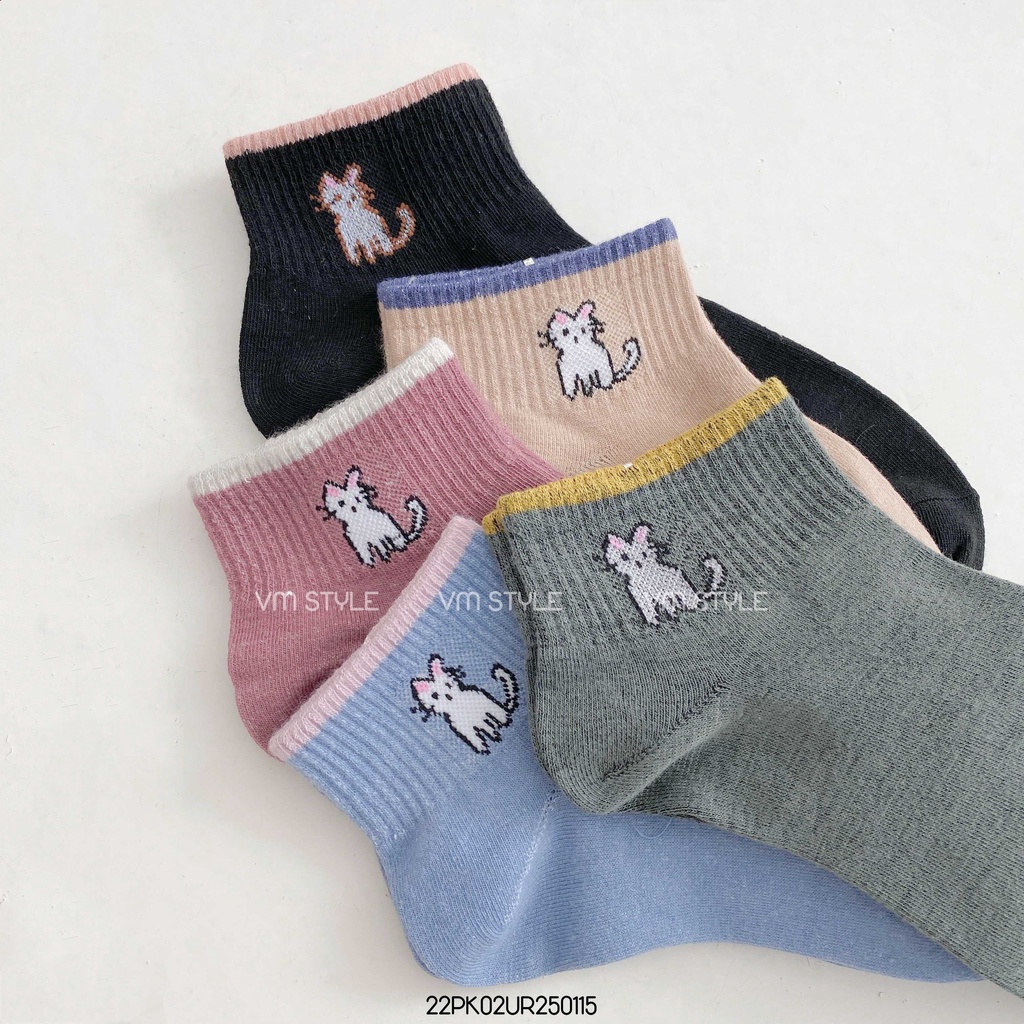 Vớ ngẫu nhiên nhiều màu VMSTYLE , hình họa tiết dễ thương Vintage VOU00001