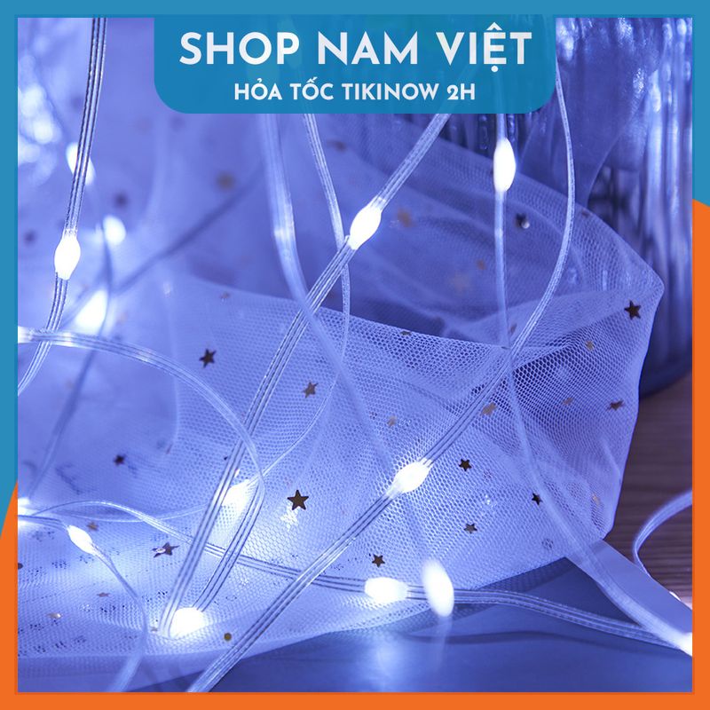 Dây Led Rèm Hạt Gạo Chống Nước, Hiệu Ứng Thác Nước, Trang Trí Ngoài Trời