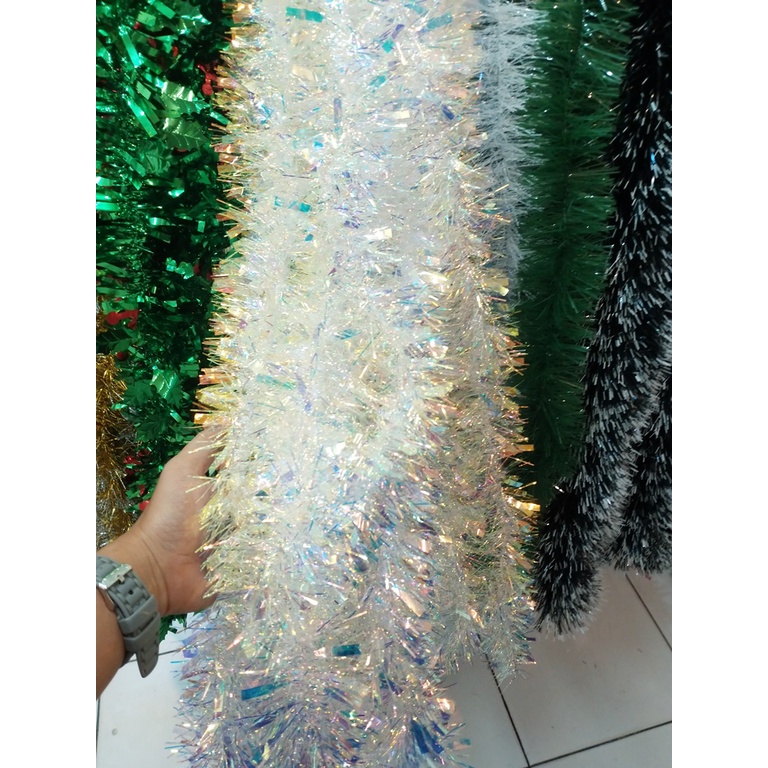 Trang trí Noel Dây kim tuyến Noel loại xà cừ ánh 7 màu