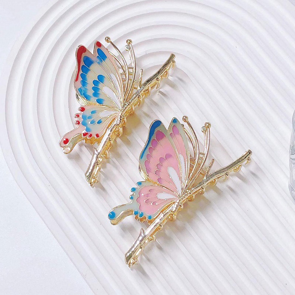 Kẹp Tóc Kim Loại Hình Bướm Màu Vàng Sang Trọng U9L3