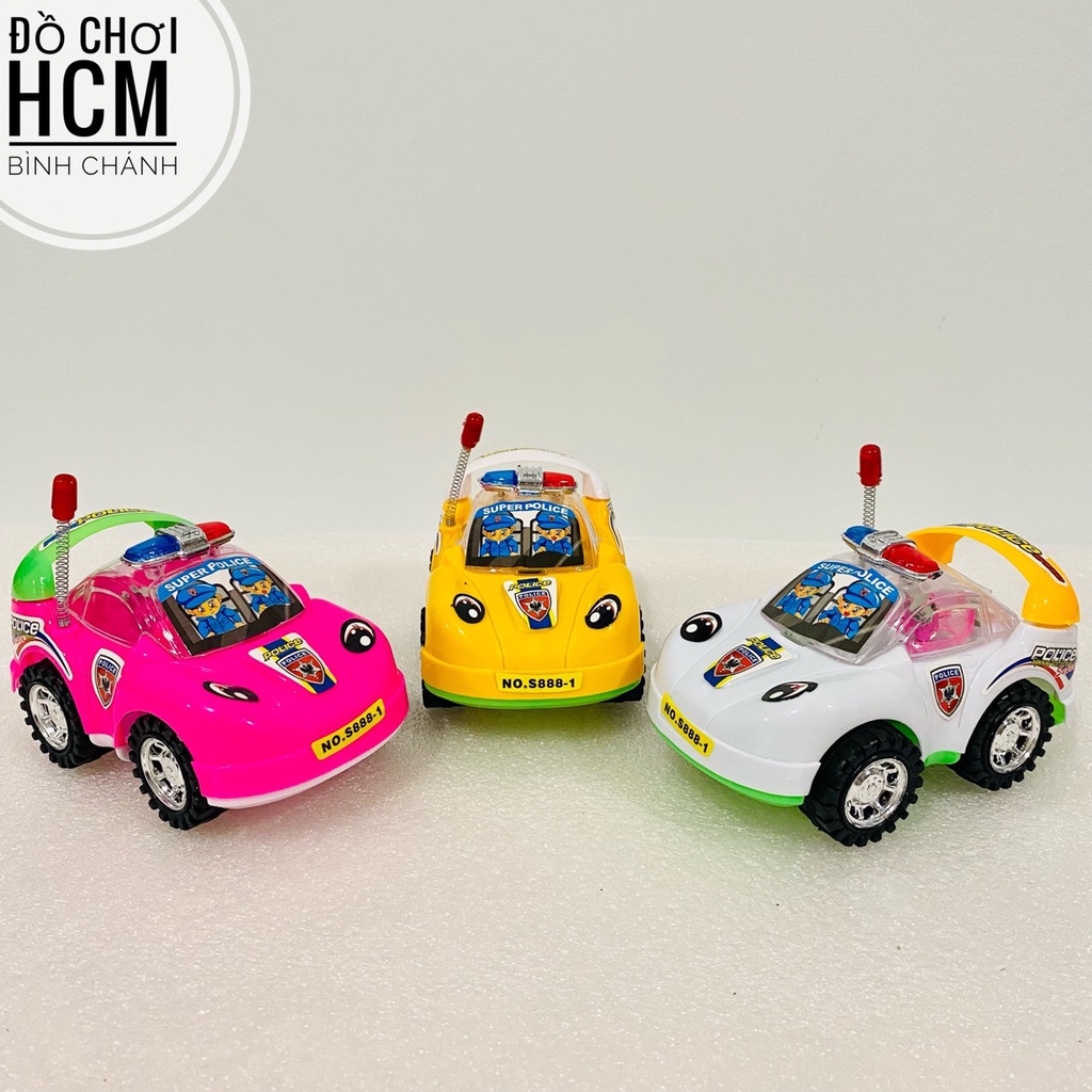 Đồ chơi trẻ em xe ô tô rút cót, kéo cót dây cho bé thích khám phá mô hình xe hơi, xe cảnh sát S888