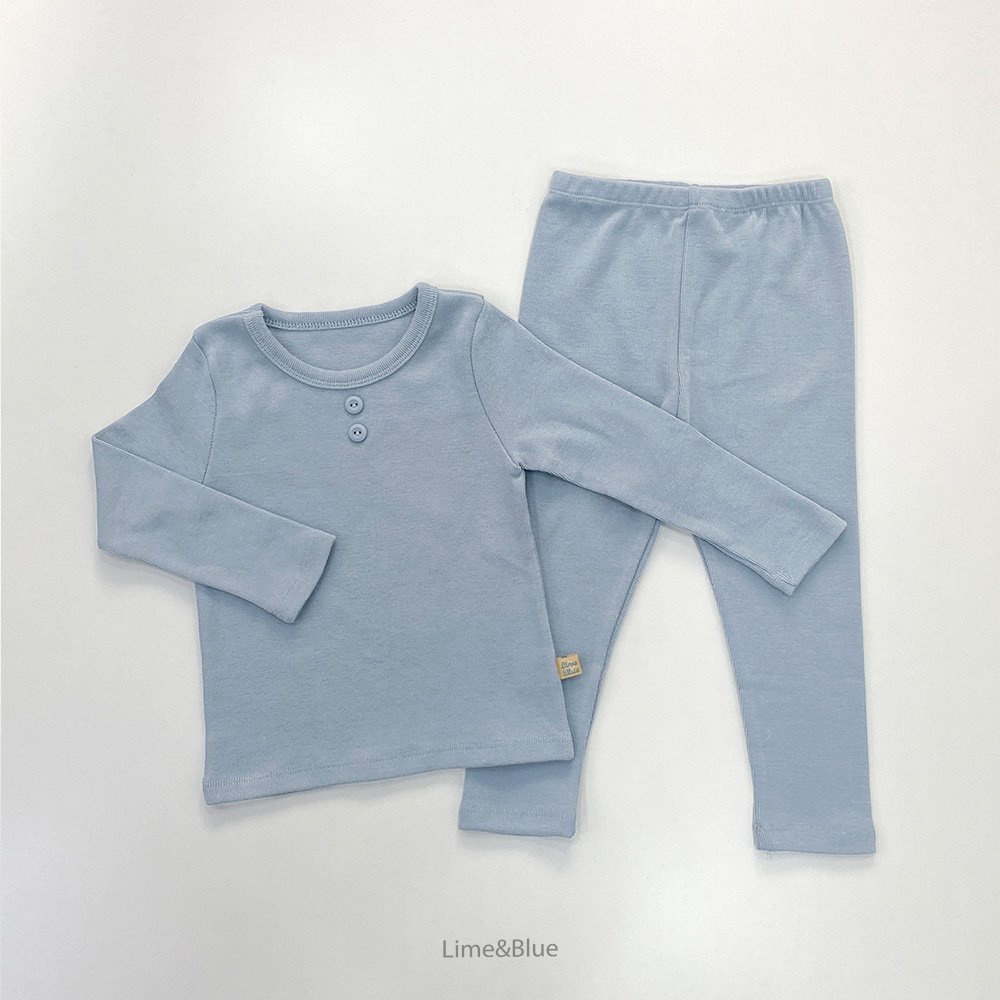 Lime&Blue Bộ đồ khuy cho bé Hàn Quốc