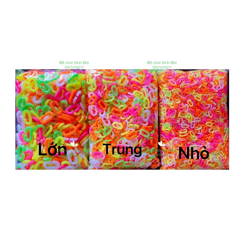 Đồ chơi lắp ráp dây xích nhựa - nút chữ c nhỏ 200g - đồ chơi thông minh cho bé