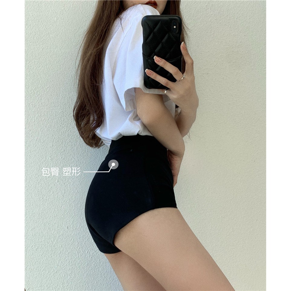 Quần short thể thao XINLANYASHE lưng cao màu đen thời trang cá tính cho nữ