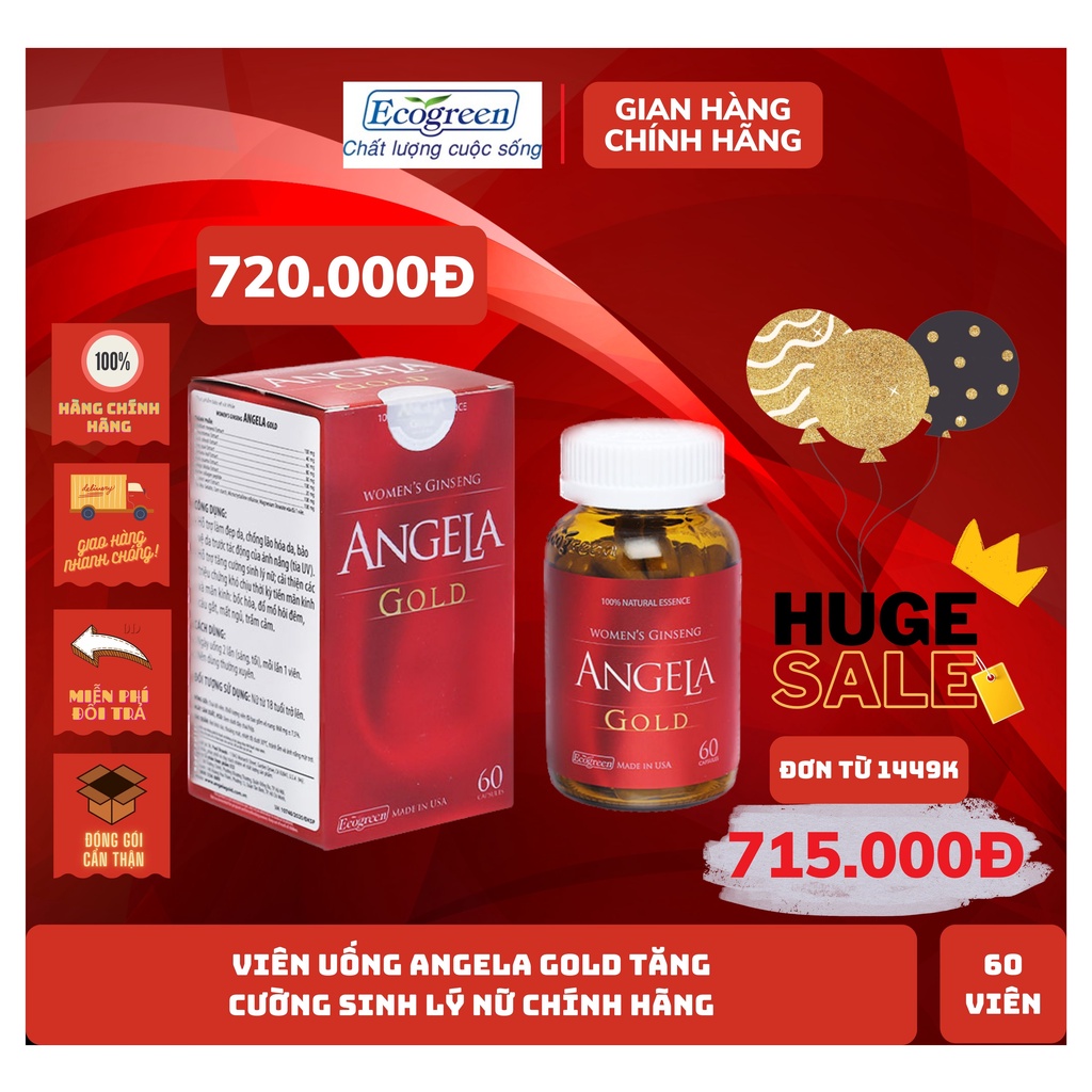 VIÊN UỐNG ANGELA GOLD GIÚP TĂNG CƯỜNG SINH LÝ NỮ (CHAI 60 VIÊN)