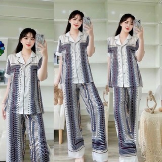 Pijama lụa clc cộc dài hena hồng tím