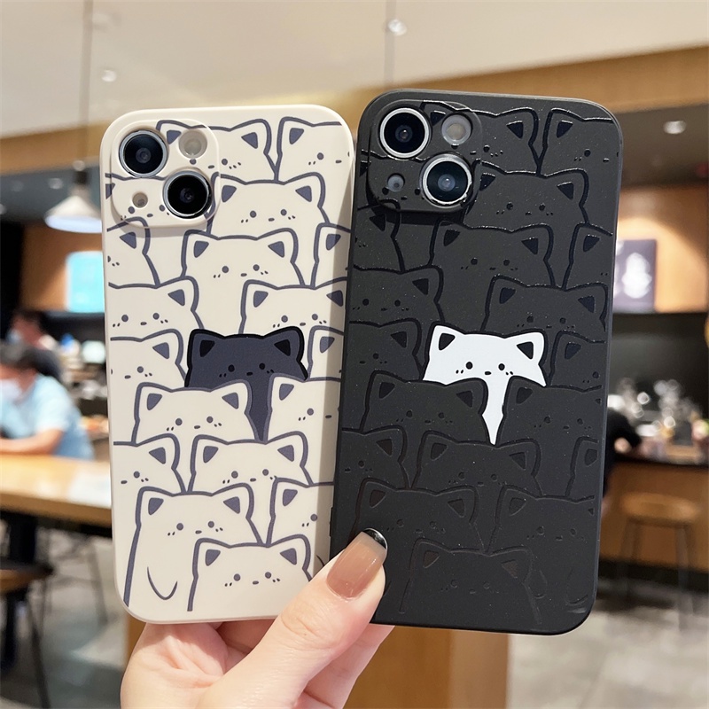OPPO Reno 8T 8 7 6 5 4 3 2 Pro 8z 7z 6z 5z 5f 4f 4Z 2Z 2F Reno8 Reno7 Z Reno4 Reno5 F Reno6 4G 5G Cute Cartoon Couple Bear Full Fine Hole Tpu Protection Soft Phone Case Back Cover MDD 23