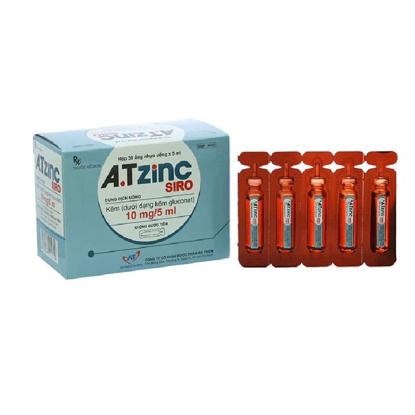 Kẽm nước AT Zinc siro bổ sung kẽm , tăng đề kháng , giúp ăn ngon miệng ( hộp 30 ống ) .