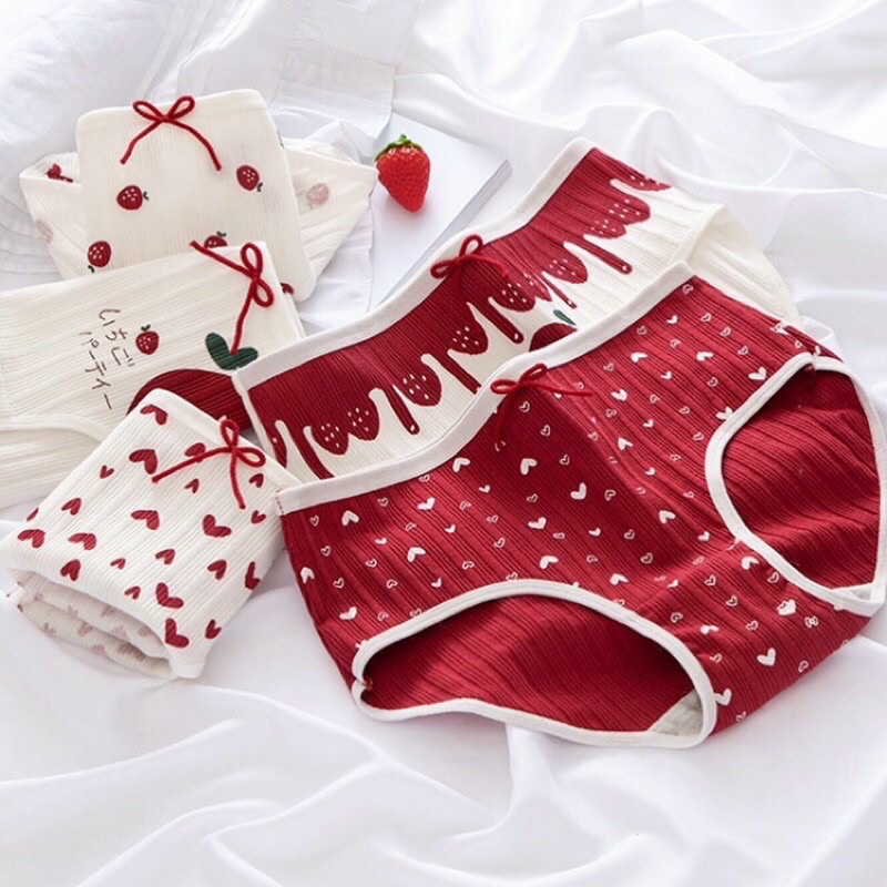 Quần lót cotton dâu nơ xinh yêu cho bạn nữ CS013
