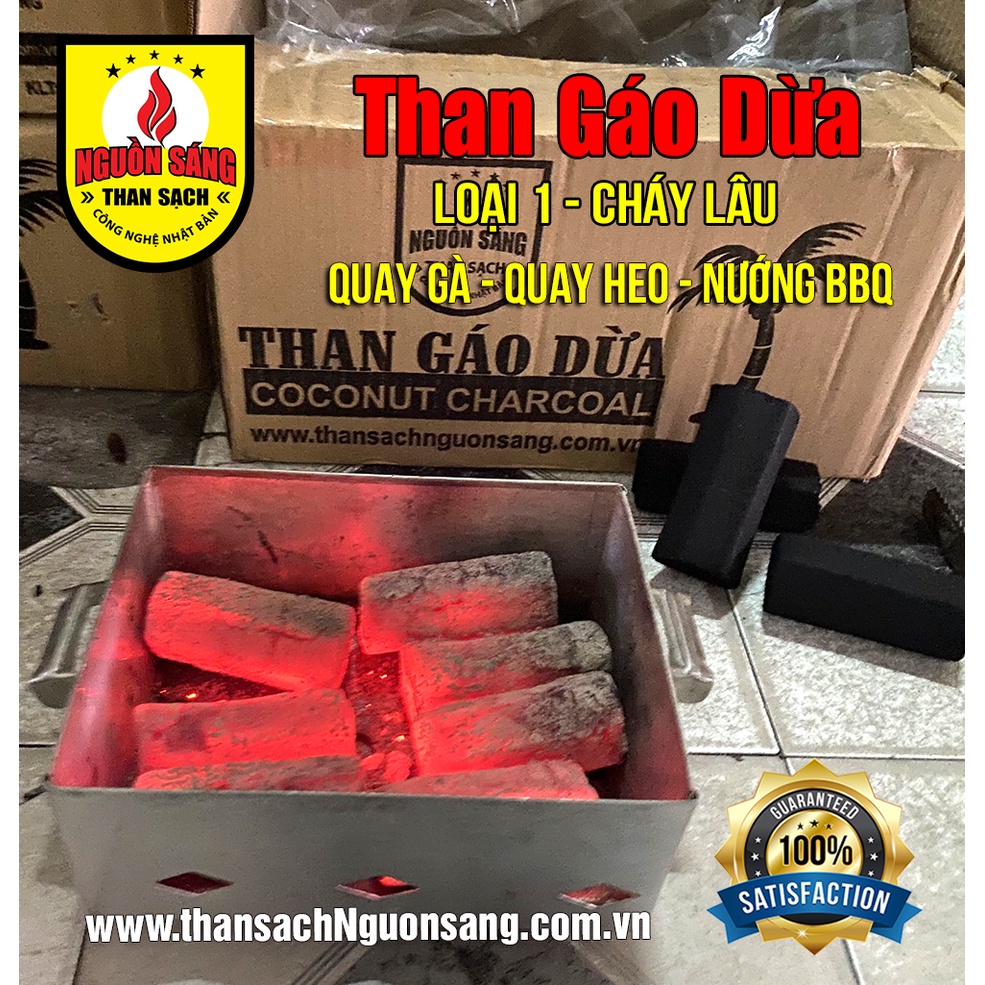 10kg Than Gáo Dừa Loại 1 thanh dài, quay gà, quay heo, nướnq BQQ