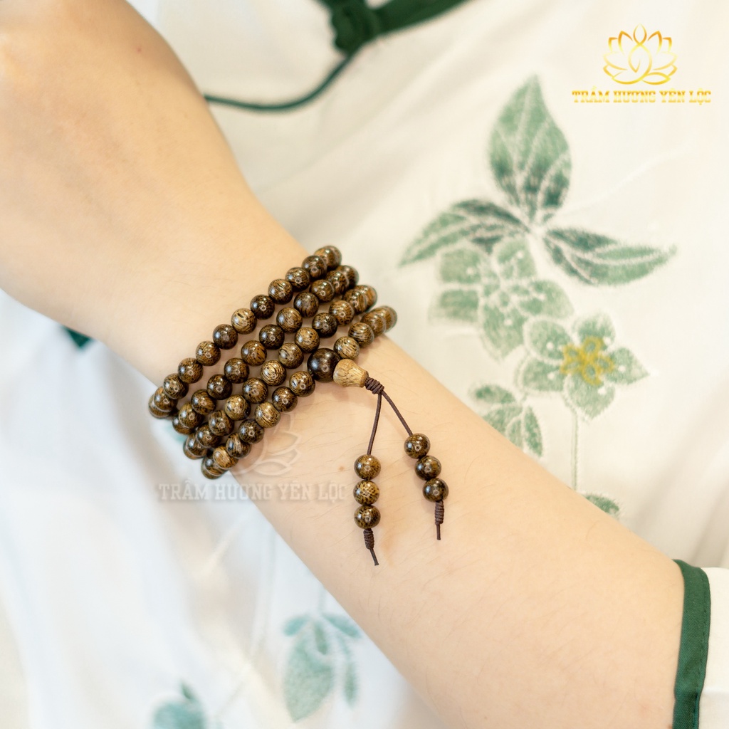 Vòng Tay Trầm Hương 108 Hạt Trầm Hương Yên Lộc Trầm Vườn Quảng Nam THYL01