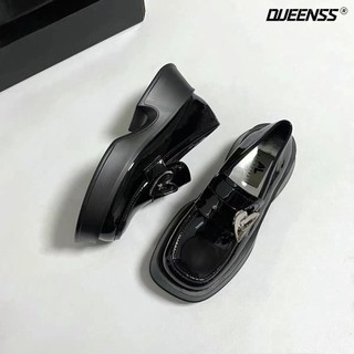 Giày Lười Da Đế Dày Thời Trang Dành Cho Nữ Đen