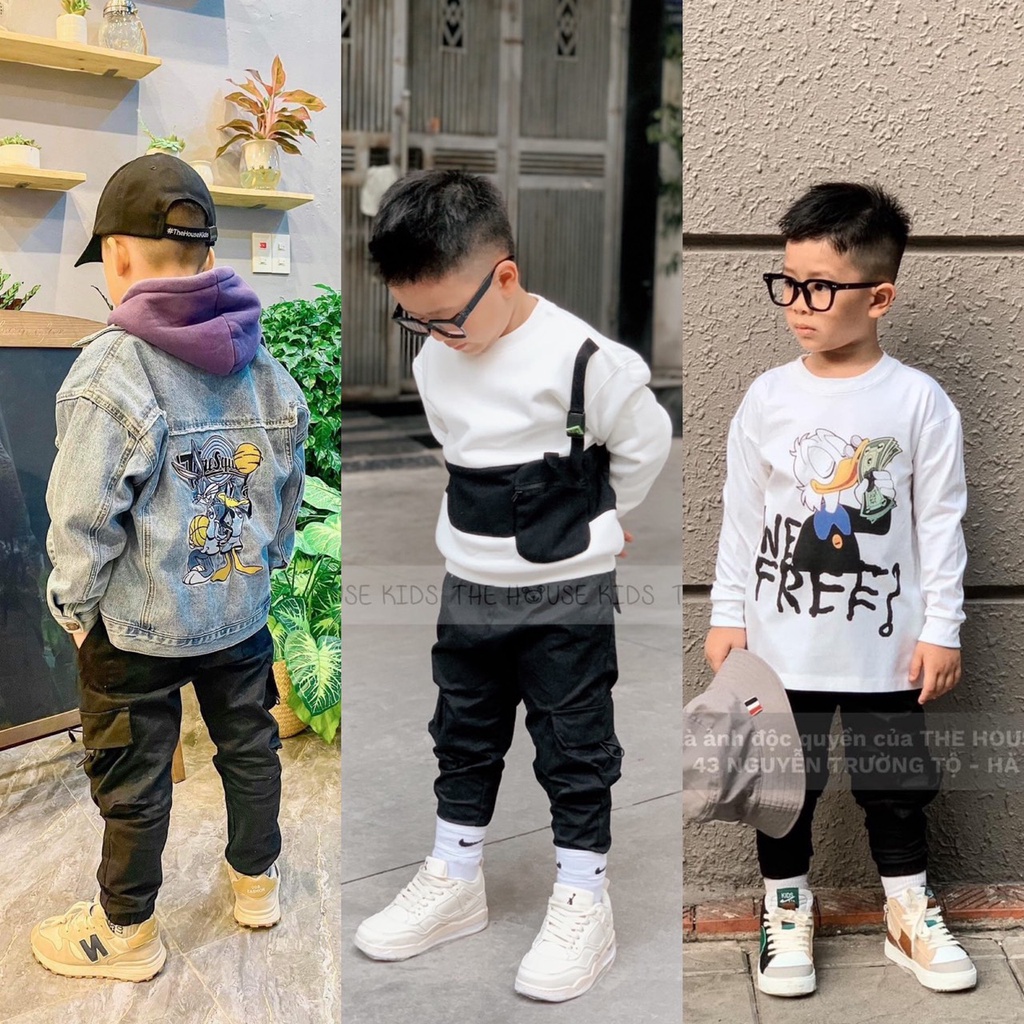 Quần jogger kaki túi hộp bé trai, quần dài cho bé THE HOUSE KIDS