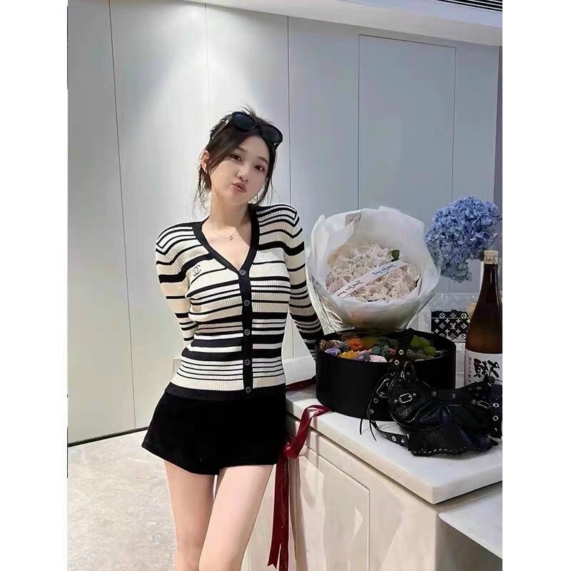 Áo kẻ chanel dài tay