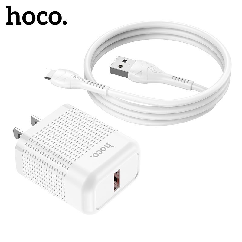 Bộ sạc 22.5W Hoco DC42 1 cổng USB hỗ trợ sạc VOOC kèm dây sạc dài 1M cho 11/12/13