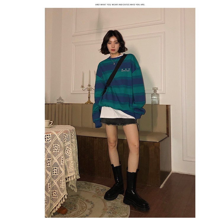 NRVP Áo Thun Nữ Dài Tay Phong Cách Hàn Quốc Mới 2023