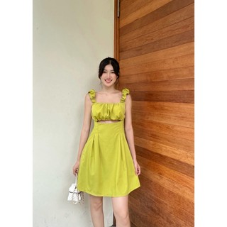 Đầm 2 dây xoè khoét cắt ngực cut out năng động đáng yêu | Mira Mini Dress |FLIRTME