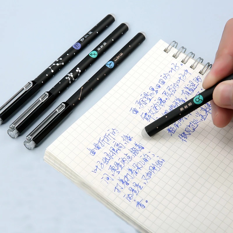 12 Cây Bút Bi Mực Đen Ngòi 0.5mm