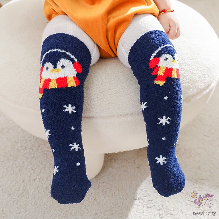 Vớ Dày Giữ Ấm Chống Trượt In Họa Tiết Giáng Sinh Dành Cho Trẻ Em