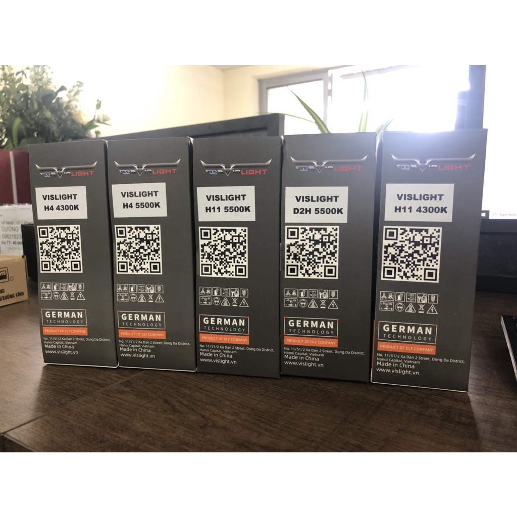 Bóng xenon chân H4 ánh sáng 4300k - 5500k hiệu Vislight công nghệ Đức cho ô tô, bảo hành 24 tháng
